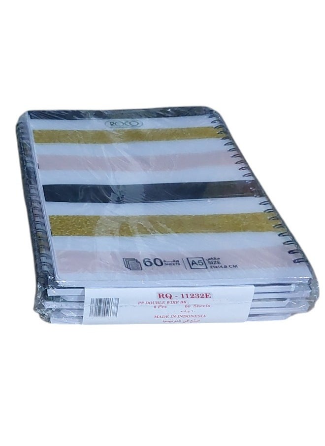 ROCO - 6 Piece English Notebook Of 60 Sheets A5 Multi-shape And Multicolor Cover - Image 1