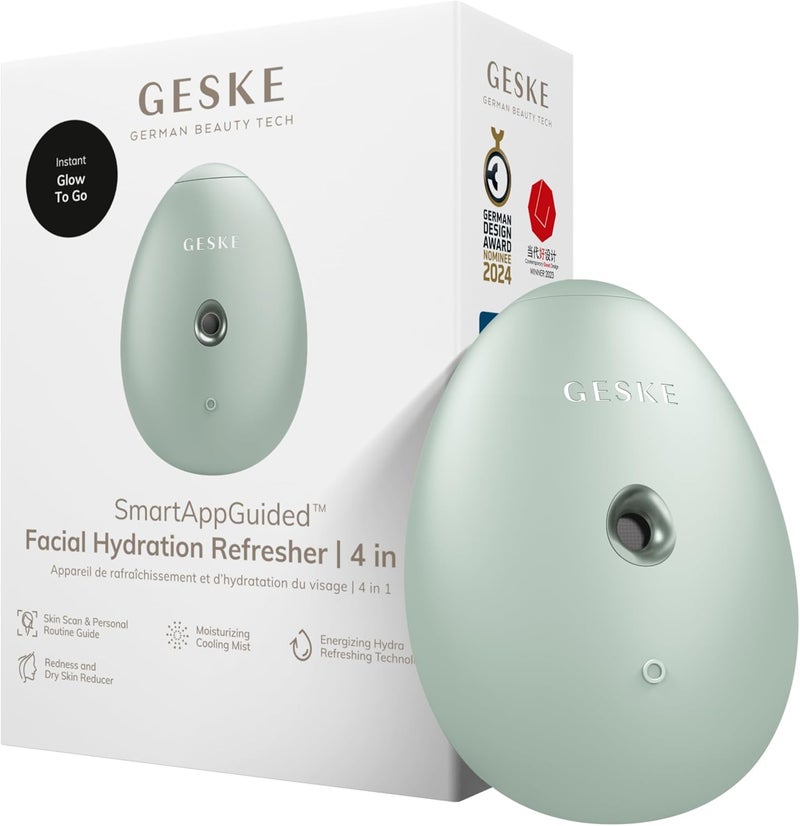 GESKE SmartAppGuided™ Facial Hydration Refresher | 4 in 1 | Water Atomiser | Face Steamer | Water Spray | Face Mister | Facial Cleansing Device | Spray Mist | Cosmetics | Natural Glow - Image 1