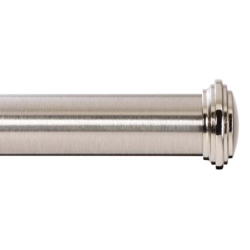 عصا ستارة نافذة إيفيلون بتصميم غطاء نهائي زخرفي 1 بوصة 28 إلى 48 بوصة من النيكل المصقول