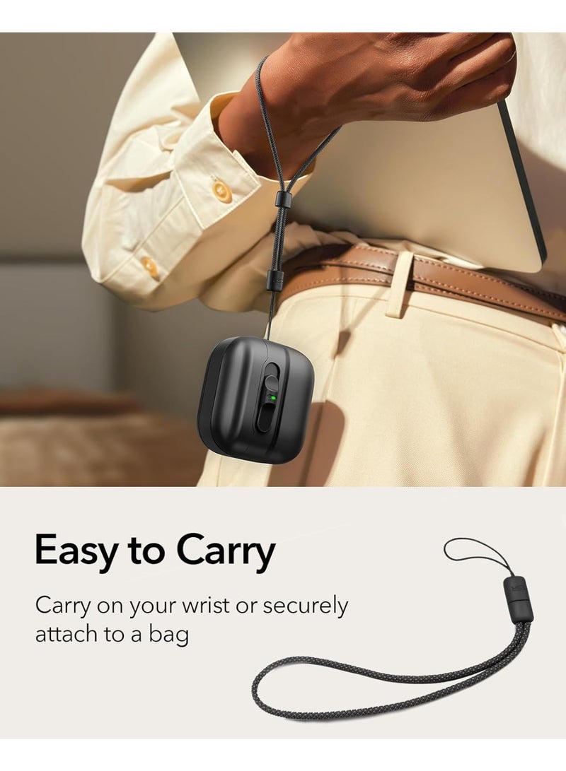 AirPods 4 Case, Compatible with AirPods 4 Gen (2024) (USB-C), MagSafe Compatible, Magnetic Lid Closure, Drop-Proof Protective Case with Wrist Strap, Pulse Series, Black - Image 4