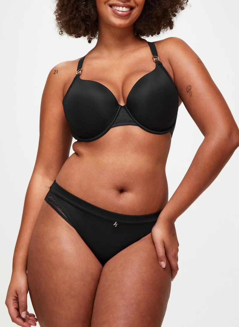 KBX Ann Summers Charlotte Underwired Padded Plunge Bra Black
