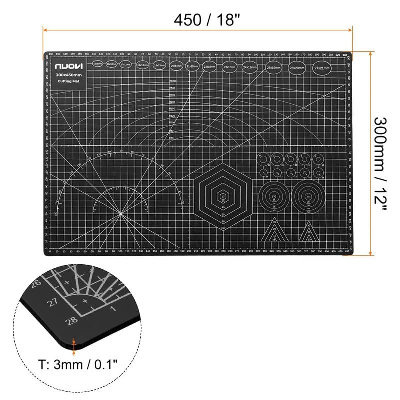 NUOVI A3 Cutting Mat | Self-Healing & 3-Layerd Cutting Sheet | Flexible, Double Sided Sheet & Waterproof | Ideal for Crafts, Sewing, Quilting, Fabric, Scrapbooking & Art Project - Image 3