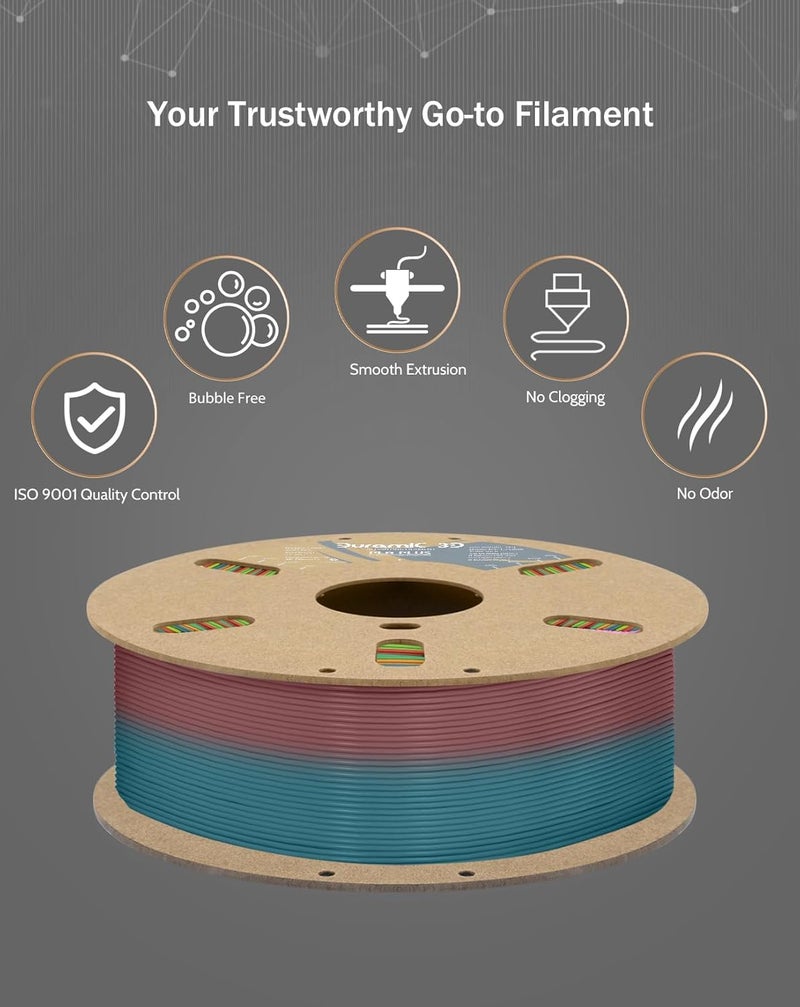 DURAMIC 3D PLA Plus Filament 1.75mm Rainbow Tougher and Stronger Dimensional Accuracy Probability +/- 0.02mm - Image 4