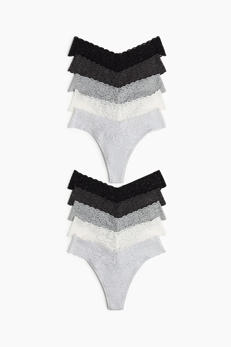 H&M 10-pack lace thong briefs