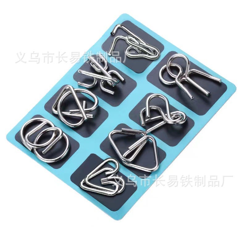 Intelligence Release Full Set Of Nine-Chain Metal Series Puzzle Play Children, Students And The Elderly Intelligence Release Eight-Piece Set - Image 5
