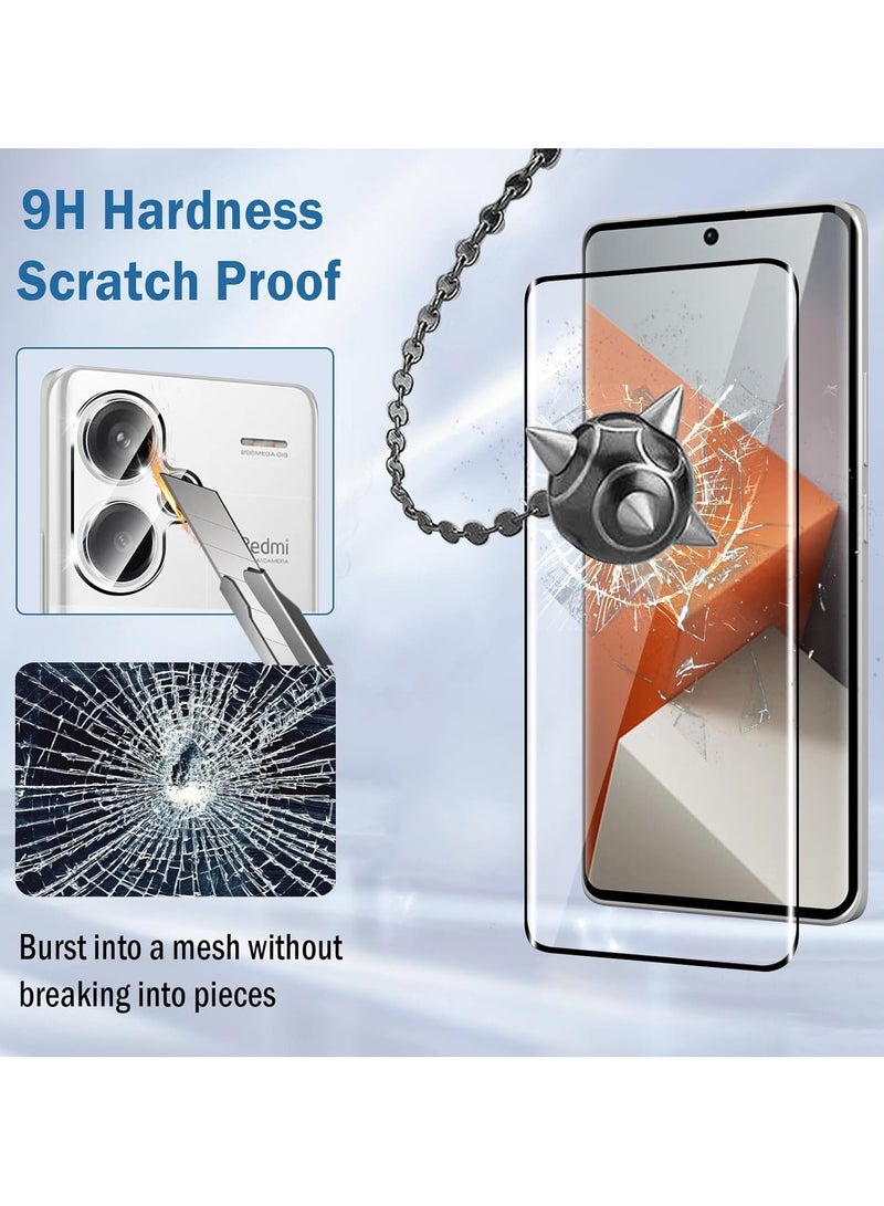 2 Pack Screen Protector for  Redmi Note 13 Pro+/Redmi Note 13 Pro Plus 5G with Camera Lens Protector, Tempered Glass Film,High Definition Clear Scratch Resistant,Bubble-Free - Image 4