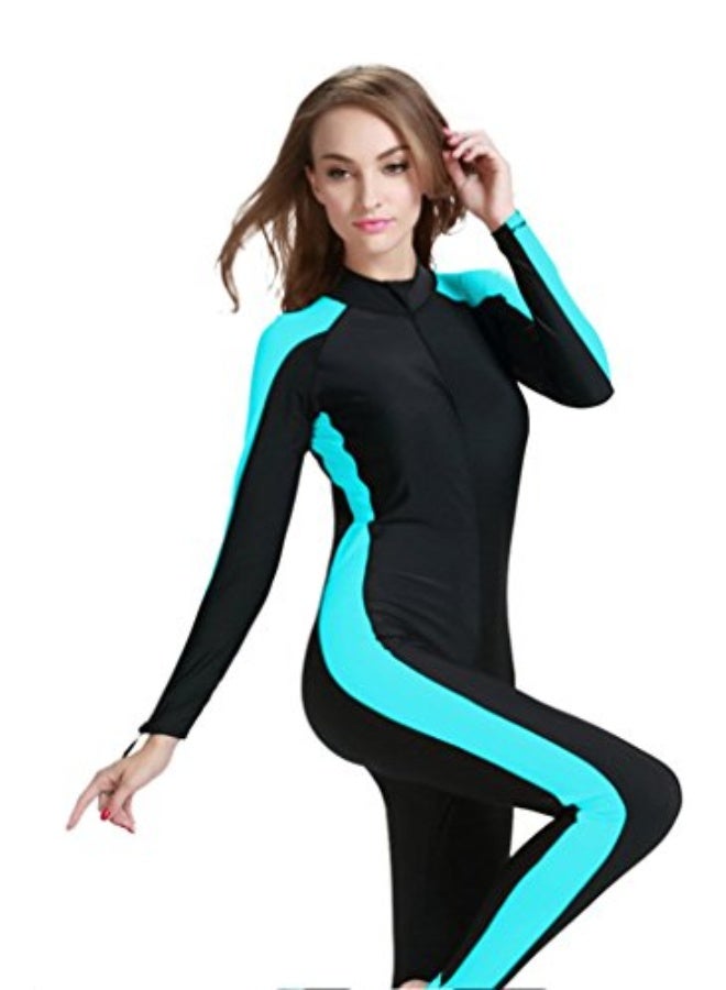 NIBEMINENT Women's One-Piece Surf Swim Wet Suit Long Sleeve Rashguard Sun Protection - Image 2