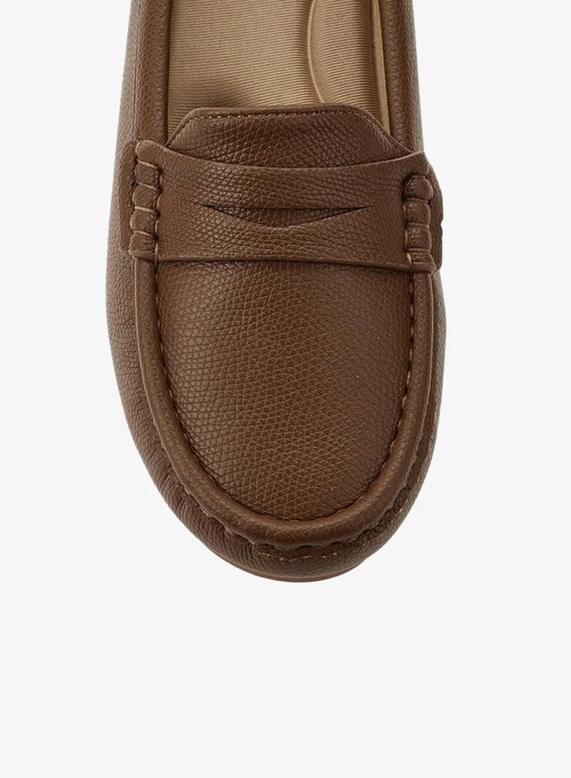 Le Confort BROWN Women Textured Moccasins for Women | Best Price UAE