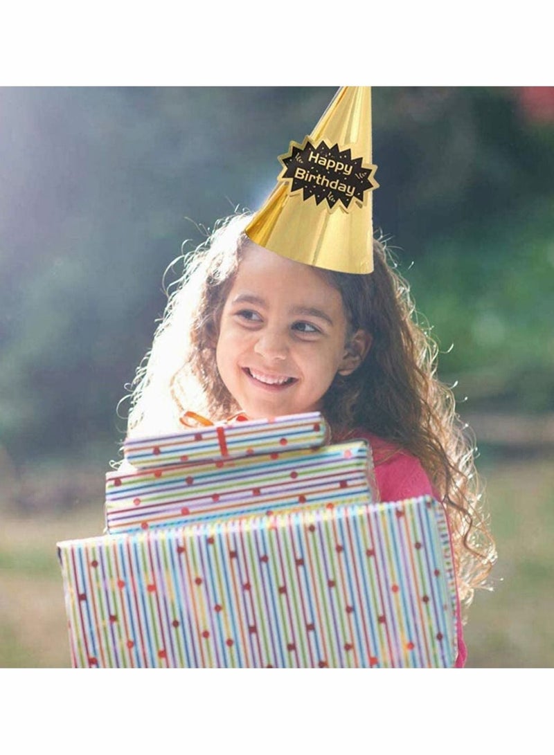 واي آند دي 8 PCS Party Hats Birthday Cone With Pom Poms, Paper Hats, Cake for Children, Happy Decorations Kids Adults - Image 2