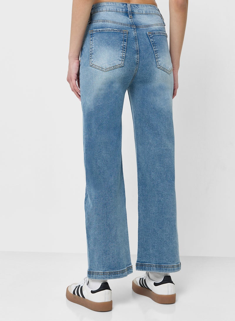 جينجر جينز بخصر مرتفع وغسلة متوسطة - Image 3