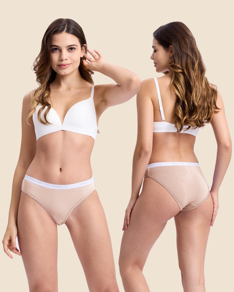 BAMBOO COOL Womens Underwear Soft Bikini High Cut Panties Stretch Moisture Wicking Panties for Women, 5-Pack - Image 2