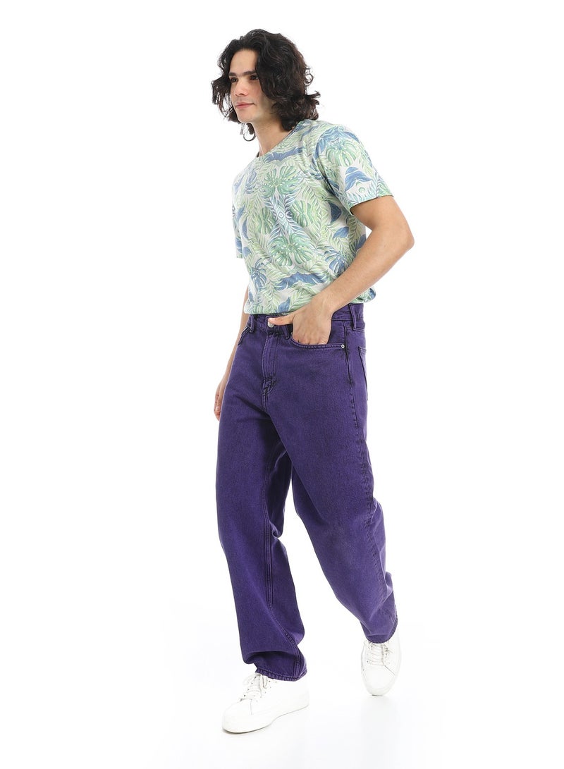 Andora Short Seeves Jungle Print T-Shirt _Pastel Green & Blue - Image 5