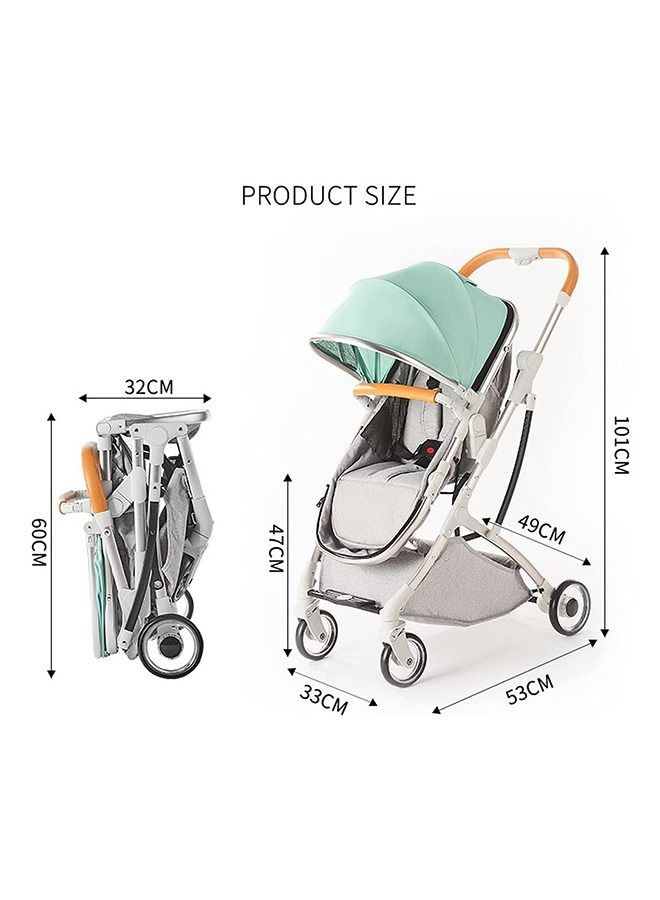 ليموس عربة أطفال محمولة بتصميم خاص للسفر عربة الأطفال حديثي الولادة (أخضر) - Image 2