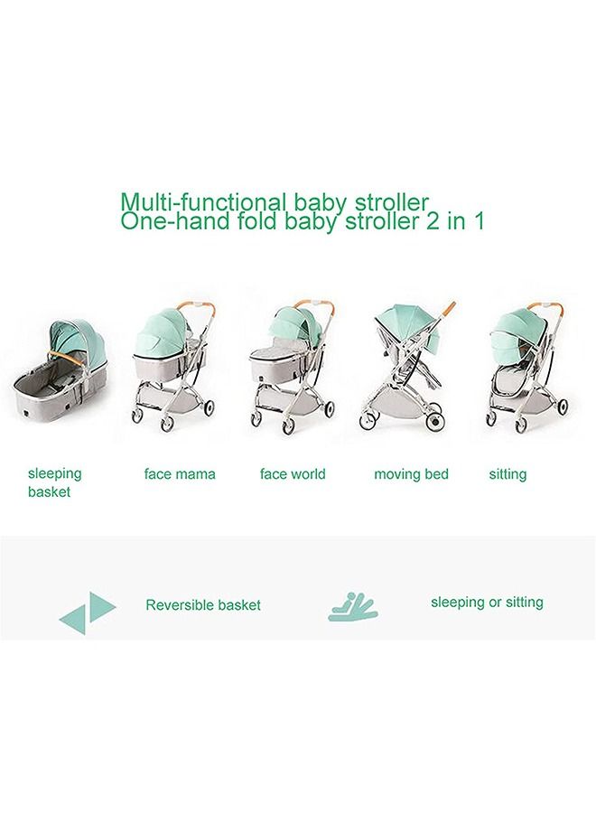 ليموس عربة أطفال محمولة بتصميم خاص للسفر عربة الأطفال حديثي الولادة (أخضر) - Image 5