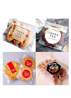 Y&D 300Pcs Clear Cello Cellophane Bags Self Adhesive Thank You Plastic for Bakery Candle Soap Cookie Candies Dessert Holiday New Year Party Favors  - Image 2