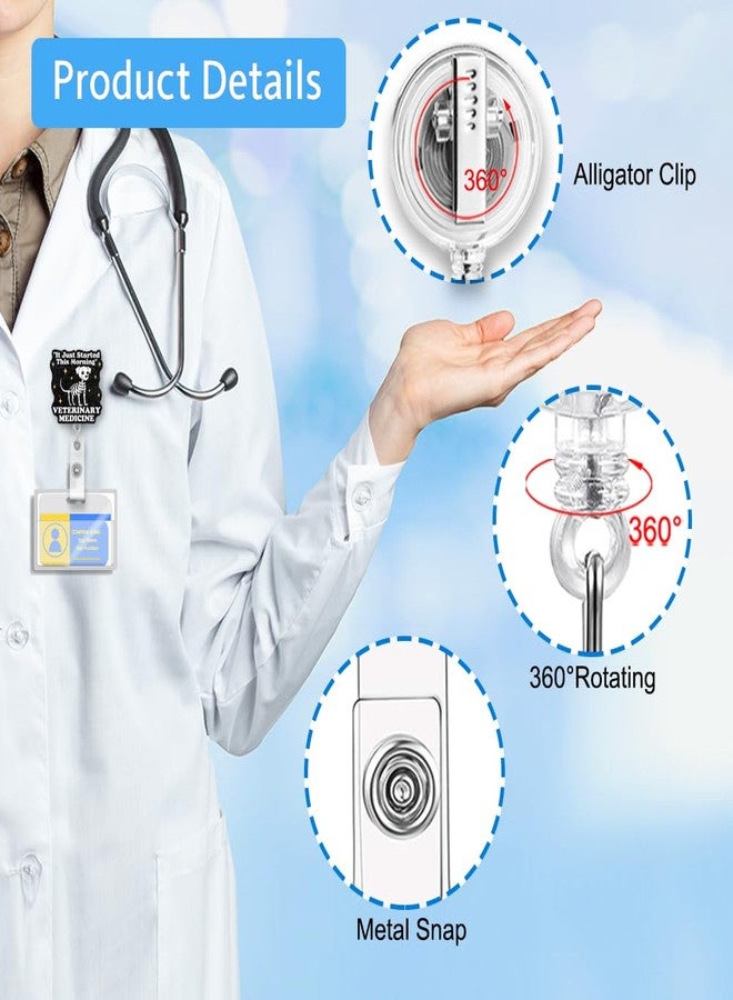 AGMDESIGN It Just Started This Morning Veterinary Medicine Funny Badge Reel Retractable Alligator Clip, Veterinary Nurse Badge Reel for Veterinarian Animal Tech Pet Clinic Staff, Dog Groomer Gifts - Image 3