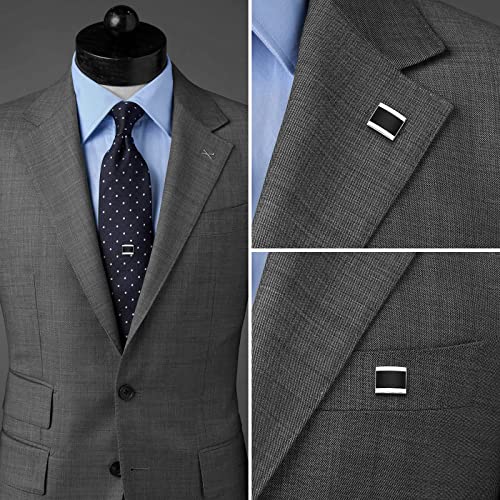 HAWSON Tie Tack for Men Tie Clip Pin With Black Stone Business - Image 2