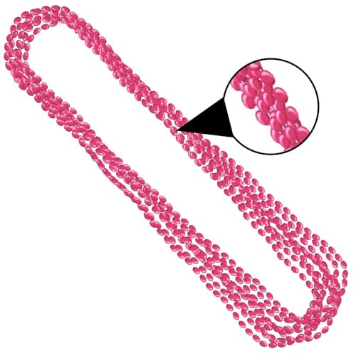 Amscan Pink Metallic Bead Necklaces - 30" (Pack of 8) - Stunning Party Accessory, Perfect for Celebrations and Costume Events - Image 2