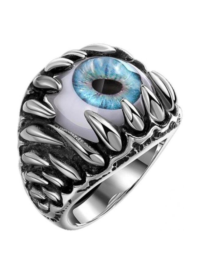 NIBEMINENT Platinum Plated Stainless Steel Dragon Claw Eye Ring - Image 1