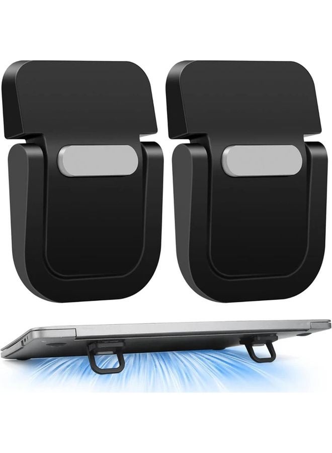 Black Portable Foldable Laptop Stand Adjustable Height Aluminum Alloy for 10 17 3 Inch - Image 1