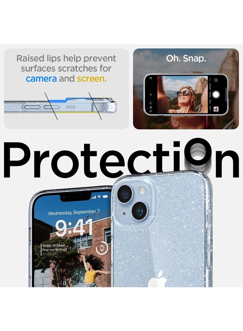 Spigen Liquid Crystal Glitter iPhone 14 Plus Case Cover - Crystal Quartz  - Image 5