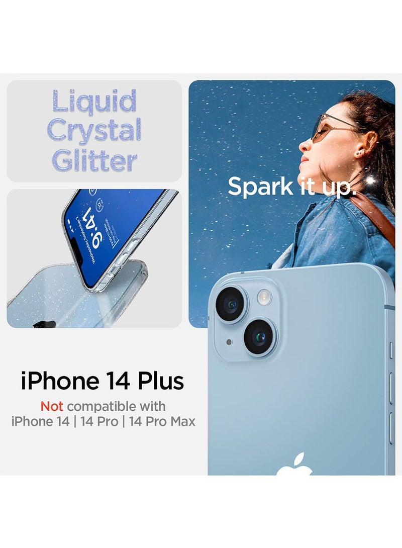 Spigen Liquid Crystal Glitter iPhone 14 Plus Case Cover - Crystal Quartz  - Image 2