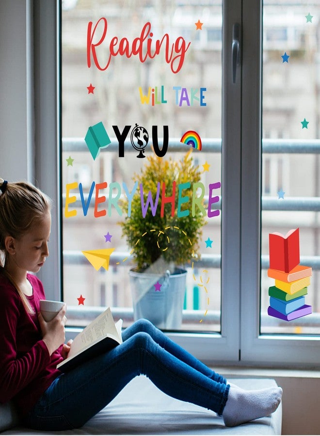 SUPERDANT Reading Wall Decor Inspirational Quote Learning Wall Sticker DIY Kids Book Reading Will Take You Everywhere Books Decals for Read Corner Nursery Library Classroom Study Room School Stickers - Image 4