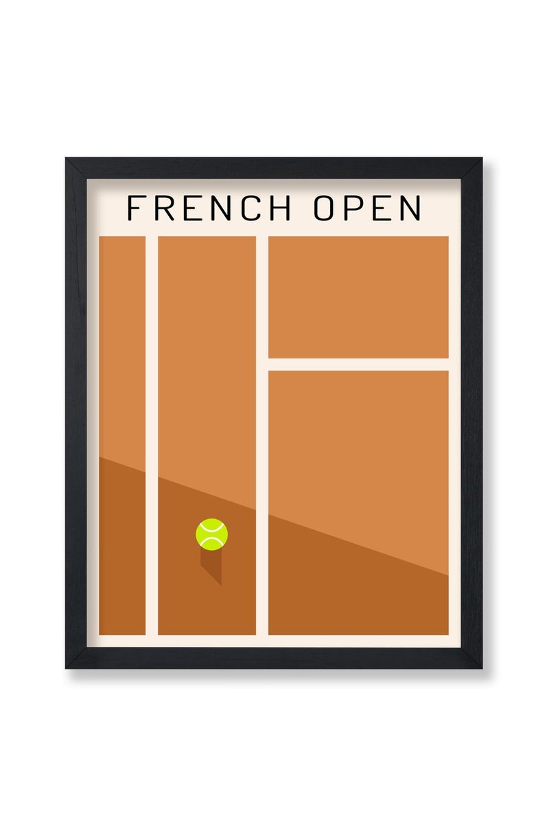Poster Master French Open Poster - Tennis Print - Sports Art - Grand Slam Art - Minimal Art - Gift for Him, Her, Athlete & Tennis Fan - Great Decor for Gym, Dorm or Office - 8x10 UNFRAMED Wall Art - Image 1