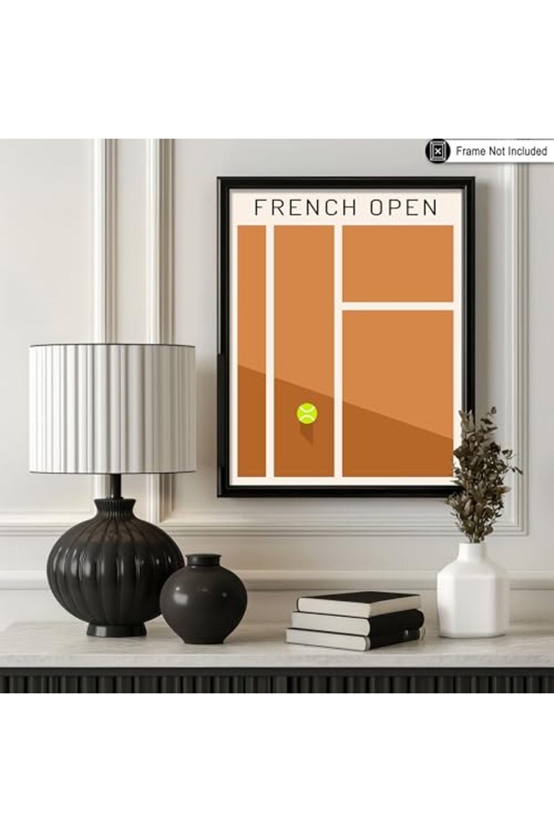 Poster Master French Open Poster - Tennis Print - Sports Art - Grand Slam Art - Minimal Art - Gift for Him, Her, Athlete & Tennis Fan - Great Decor for Gym, Dorm or Office - 8x10 UNFRAMED Wall Art - Image 3
