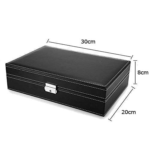 Styleys Faux Leather Wrist Watch Organizer Case 8 Slots With Mirror & Jewlery Organizer (Black, W120) - Image 5