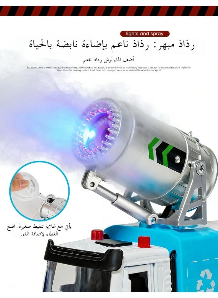 Electric Sweeper Truck Toy – Water Spray, Light & Sound, Pull Back, Alloy Model, Gift for Kids - Image 4