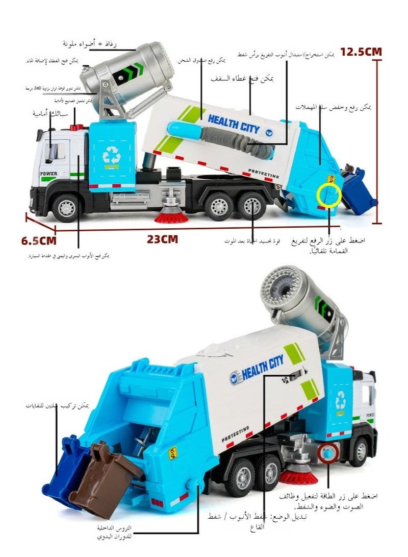 Electric Sweeper Truck Toy – Water Spray, Light & Sound, Pull Back, Alloy Model, Gift for Kids - Image 2