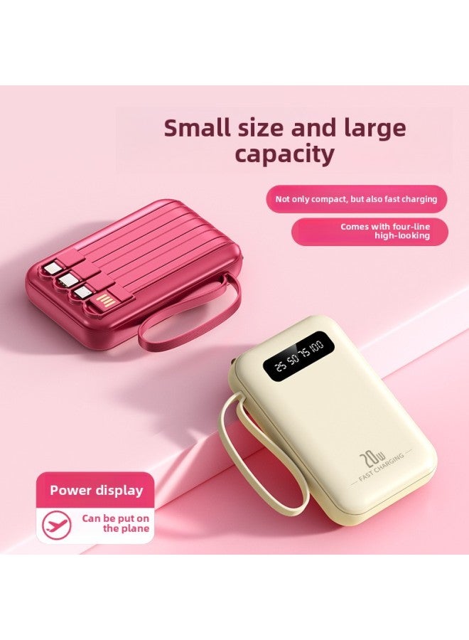 Loquat Self-belt Charging Treasure 20000 MA Large Capacity Compact Fast Charging Mobile Power Customized LOGO Gifts-Color:Sky Blue-Power Supply Capacity:20000ma  - Image 5