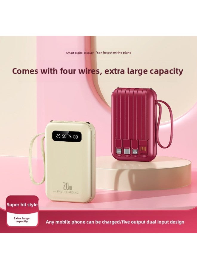 Loquat Self-belt Charging Treasure 20000 MA Large Capacity Compact Fast Charging Mobile Power Customized LOGO Gifts-Color:Sky Blue-Power Supply Capacity:20000ma  - Image 4