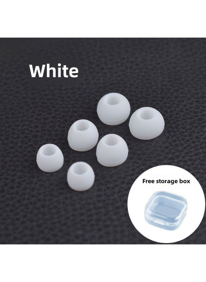 Universal In-Ear Headset Silicone Soft Plug Rubber Cover Plug Ear Cap Bluetooth Earphone Cover Protective Cover Plug Accessories-Color:In-ear Round Mouth Earphone Plug [white]]-Model:Large 1 - Image 1