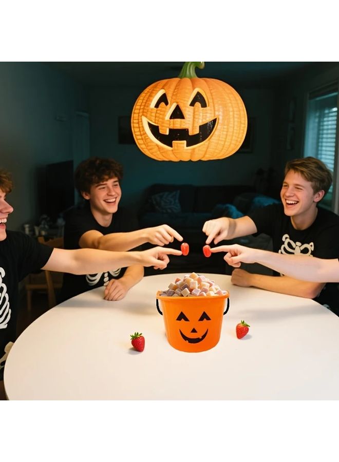 6Pcs Durable Plastic Smiling Pumpkin Candy Buckets Halloween Trick Or Treat Decor - Image 2