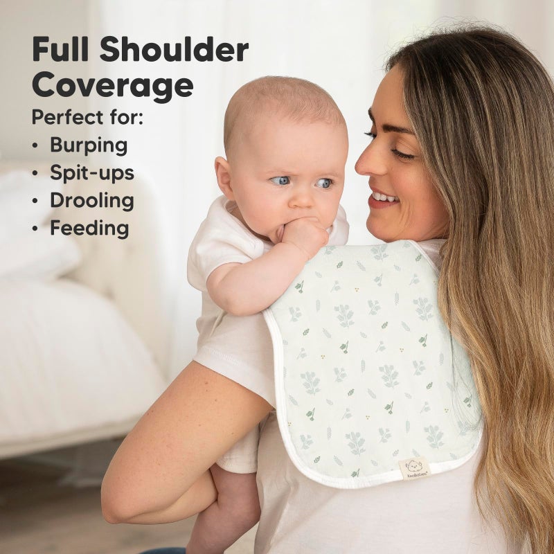 KeaBabies 5-Pack Muslin Burp Cloths Baby Boy, Girl - Very Absorbent Baby Burp Cloth Rags, 8-Layers Viscose Derived from Bamboo Cotton Muslin Towel, Super Soft Spit Up Rags, No Shrink Washcloths (Prairie) - Image 3