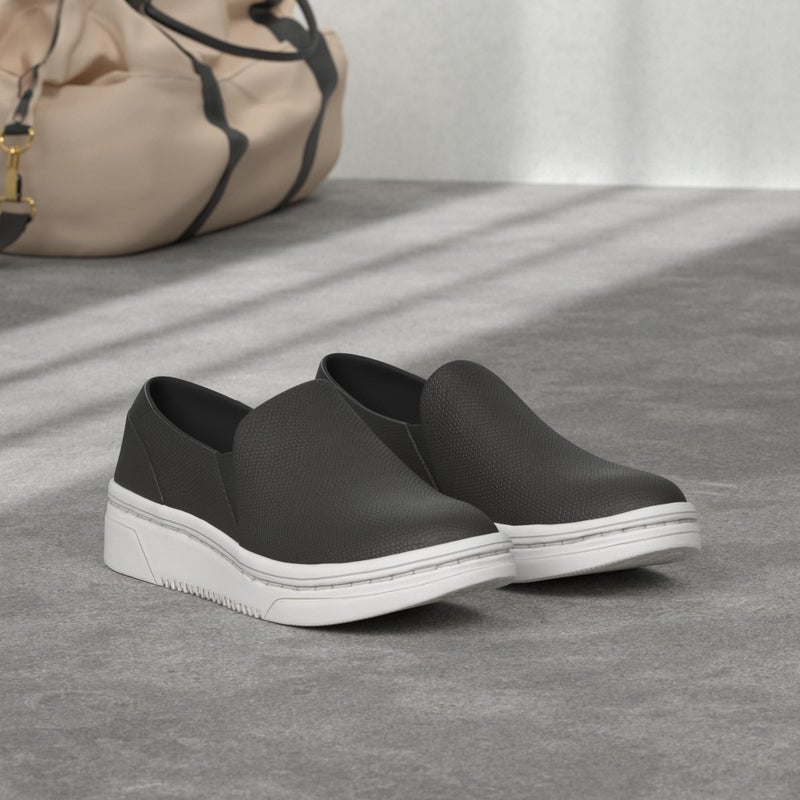 Dr. Scholl's Shoes Womens Madison Next Platform Wedge Slip On Fashion Sneaker,Black Snake,8.5 - Image 2