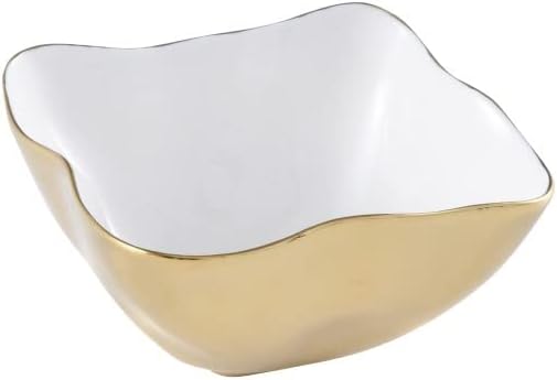 Pampa Bay Pampa Bay Moonlight Tarnish Free Porcelain Square Snack Bowl with Gold Titanium  - Image 1