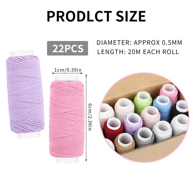 2 MULE TEAM 22PCS Elastic Thread for Sewing Machine 0.6mm, 20m Elastic Sewing Thread for Sewing Machine for Shirring,Serger,Overlock Machines Quilting Knitting,Weave,DIY - Image 5
