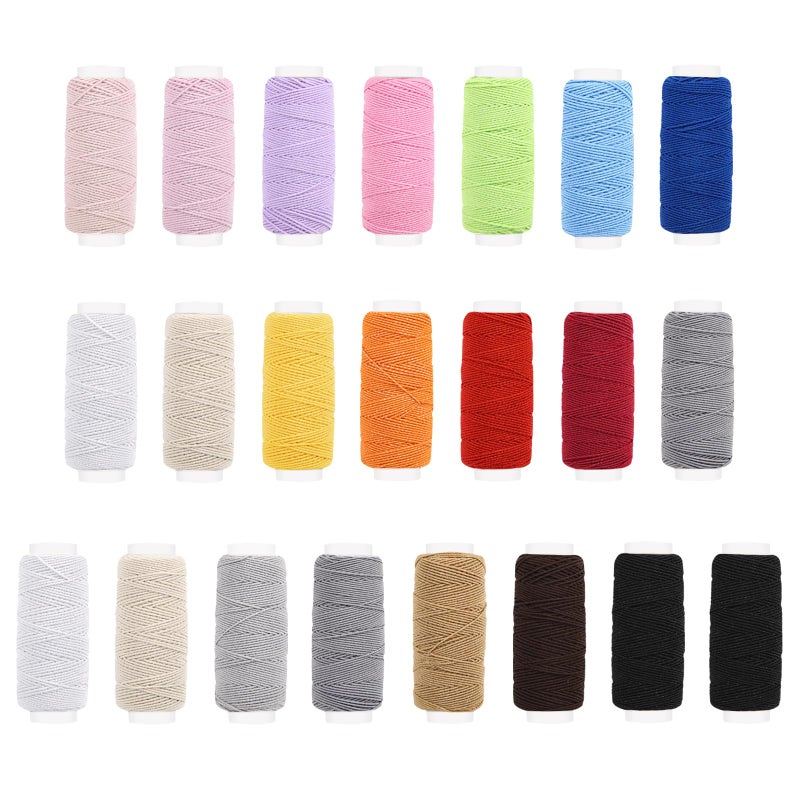 2 MULE TEAM 22PCS Elastic Thread for Sewing Machine 0.6mm, 20m Elastic Sewing Thread for Sewing Machine for Shirring,Serger,Overlock Machines Quilting Knitting,Weave,DIY - Image 1