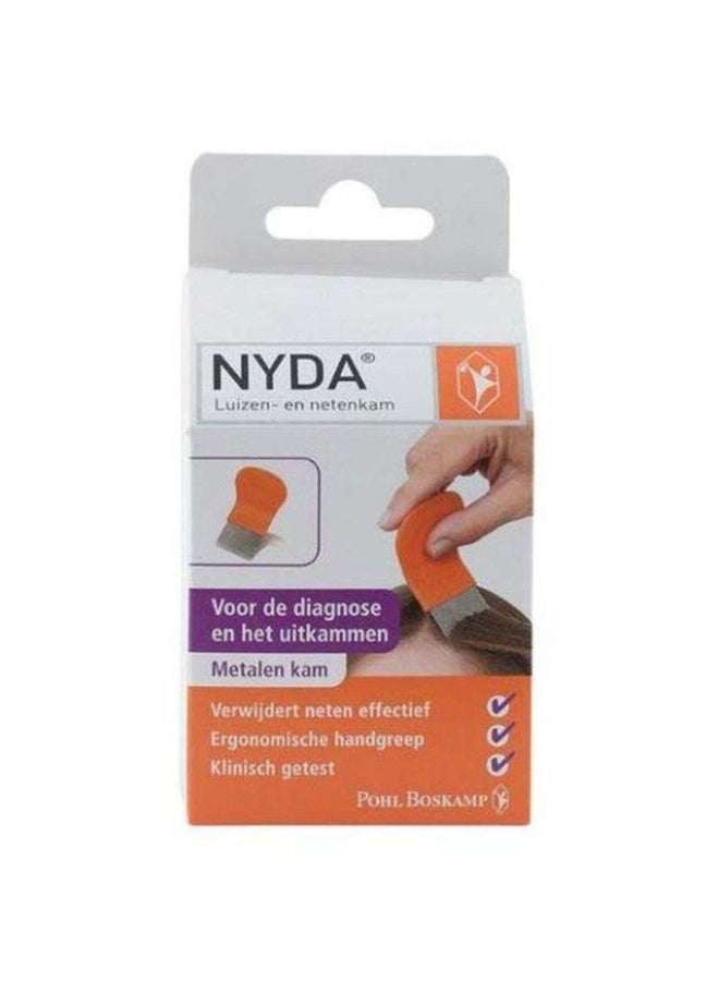 Metal Lice Comb Orange/Grey