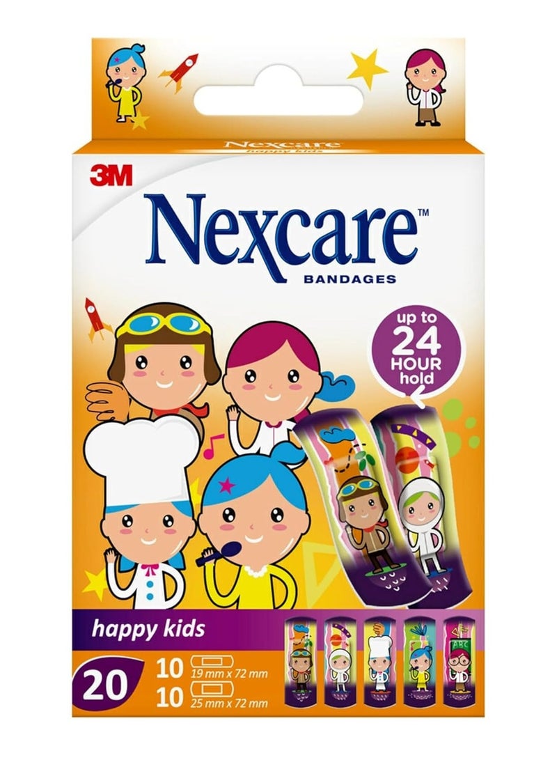 Nexcare Happy Kids Professions Children's Bandages Assorted Pack of 20