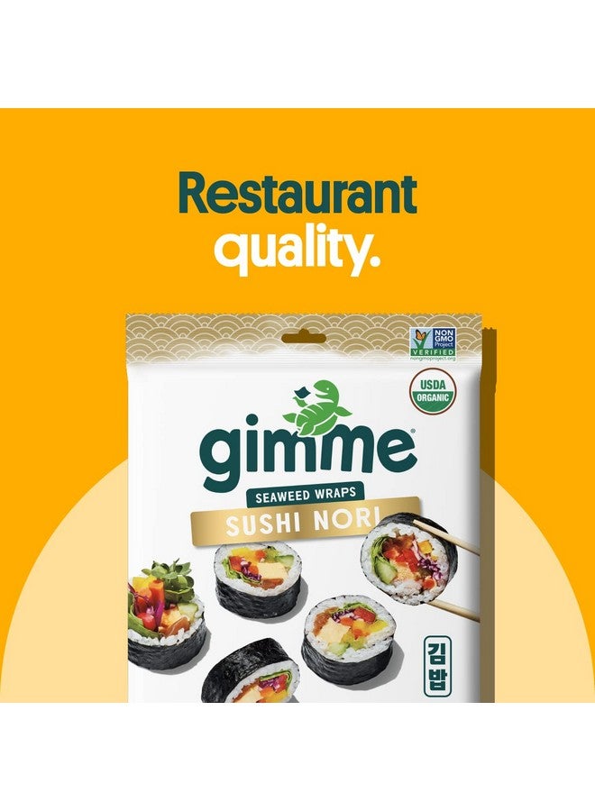 غيمي Gimme Seaweed Sushi Nori 100% Organic Roasted Seaweed 50 Sheets in Recloseable Container, 50 Count (Pack of 1) - Image 3