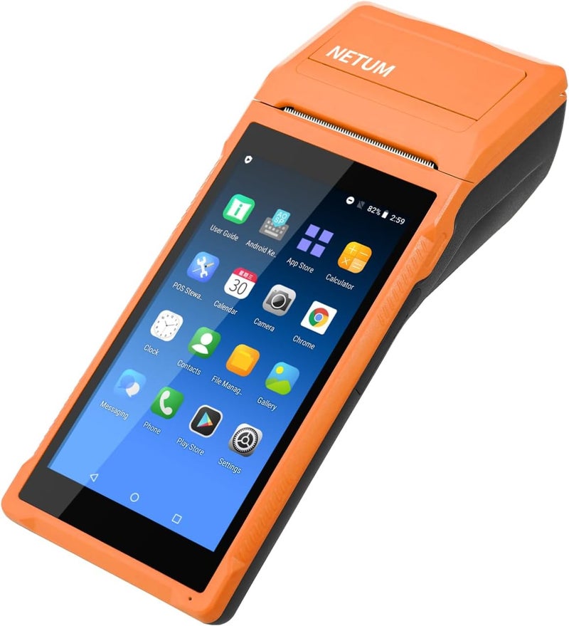 Handheld PDA Android 11.0 POS Terminal with Receipt Printer, Data Collector, Portable Barcode Scanner, Handheld Bluetooth USB WiFi BT4.0, Includes 58 * 35 Paper Scroll（P58-03） - Image 1