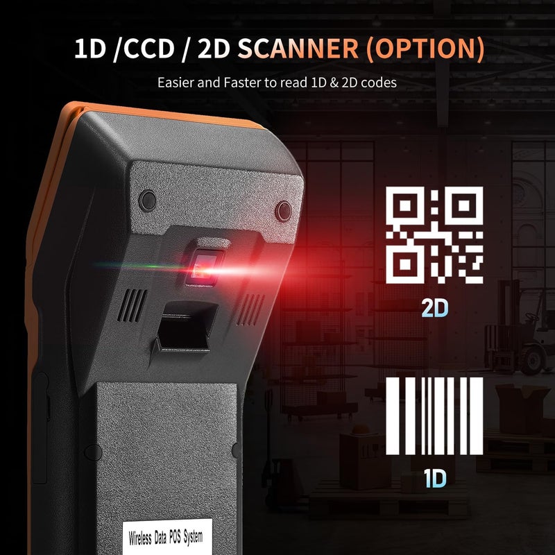 Handheld PDA Android 11.0 POS Terminal with Receipt Printer, Data Collector, Portable Barcode Scanner, Handheld Bluetooth USB WiFi BT4.0, Includes 58 * 35 Paper Scroll（P58-03） - Image 4