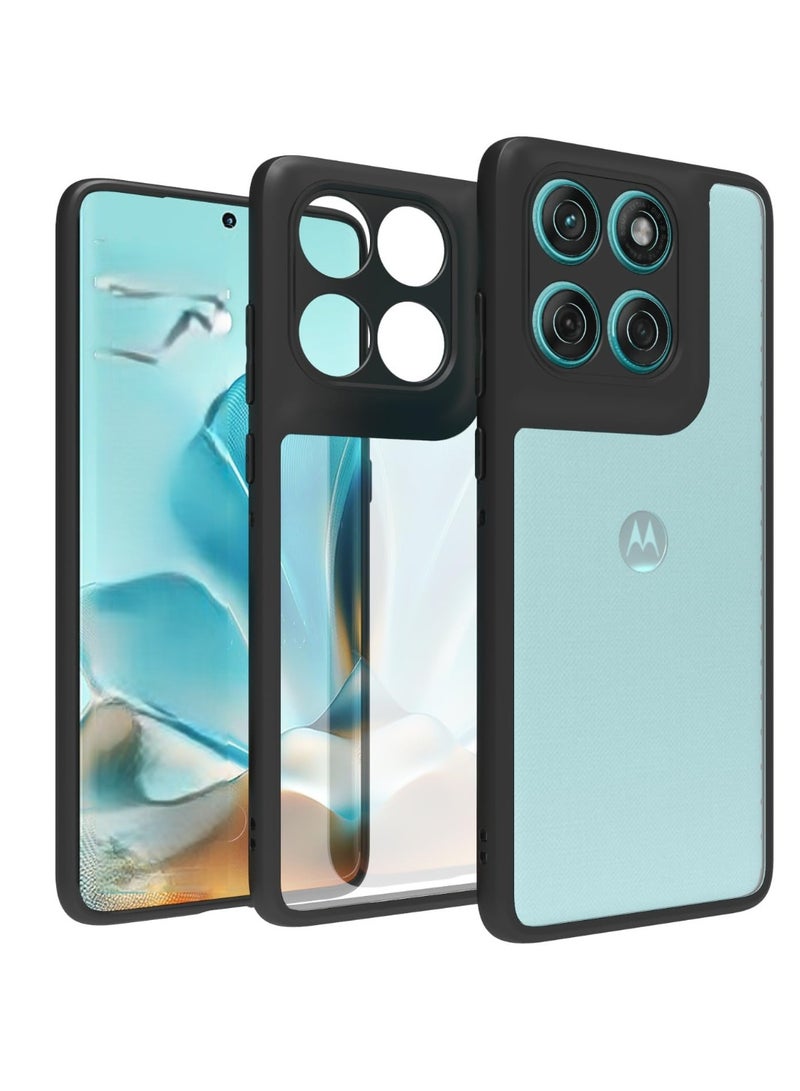 Case Cover Shockproof Hard PC Back Soft TPU Frame Anti-yellowing Slim Protective Cover Compatible with Moto EDGE 60 FUSION (Clear) - Image 1