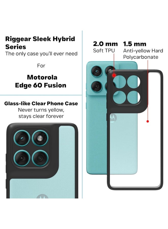 Case Cover Shockproof Hard PC Back Soft TPU Frame Anti-yellowing Slim Protective Cover Compatible with Moto EDGE 60 FUSION (Clear) - Image 4