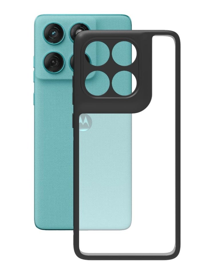 Case Cover Shockproof Hard PC Back Soft TPU Frame Anti-yellowing Slim Protective Cover Compatible with Moto EDGE 60 FUSION (Clear) - Image 2