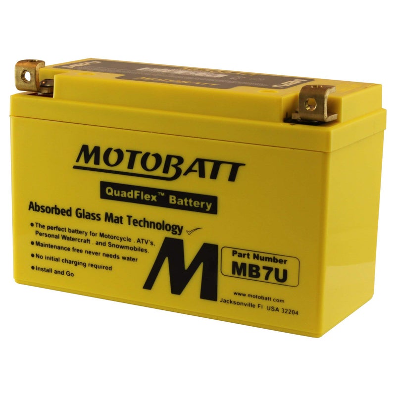Motobatt بطارية موتوبات MB7U (12 فولت 6.5 أمبير) 100CCA مفعلّة من المصنع بتقنية QuadFlex AGM، كبيرة - Image 5